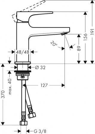 Смеситель Hansgrohe Metropol 32500340 для раковины, с донным клапаном Push-Open фото 2