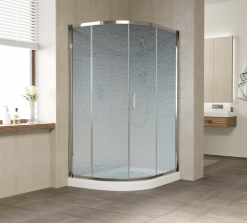 Душевой уголок Vegas Glass ZS-F 120*90 08 02 профиль глянцевый хром, стекло шиншилла фото 2