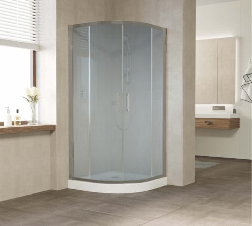 Душевой уголок Vegas Glass ZS 0100 07 10 профиль матовый хром, стекло сатин фото 2