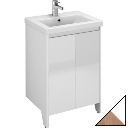 Мебель для ванной Velvex Klaufs 50.2D белая, шатанэ, напольная фото 2