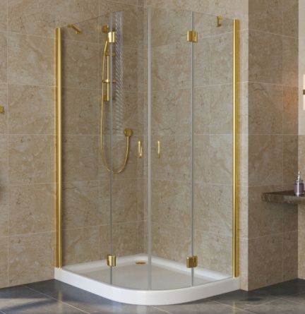 Душевой уголок Vegas Glass AFS-F Lux 110*90 09 01 L профиль золото, стекло прозрачное фото 1