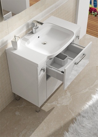 Мебель для ванной Sanvit Комфорт 90 белый глянец фото 4
