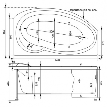 Акриловая ванна Aquanet Jersey 170x100 R фото 10