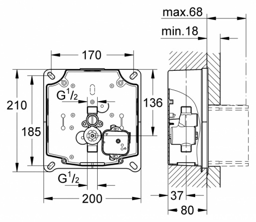 Привод бесконтактного смыва Grohe Tectron Skate 37321SD1 нержавеющая сталь фото 3