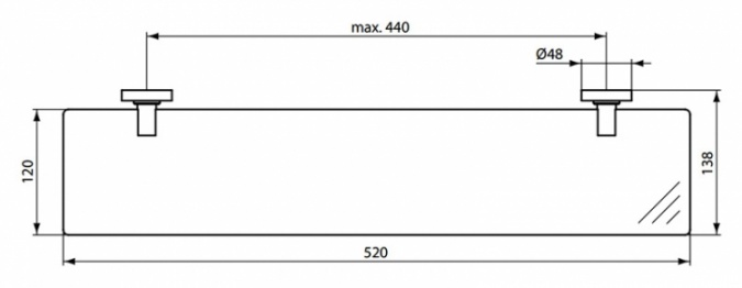 Полка Ideal Standard IOM матовое стекло фото 3