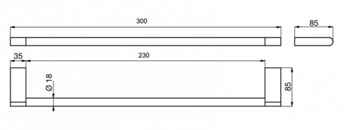 Полотенцедержатель Ideal Standard Connect 30 см фото 3