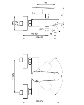 Смеситель для ванны Ideal Standard Ceraplan III фото 2