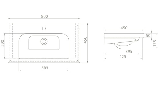 Мебельная раковина Smile CeraStyle Frame 80 фото 4