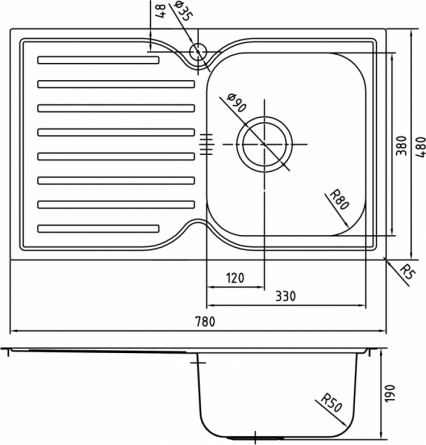 Мойка кухонная Iddis Strit STR78SRi77 фото 2