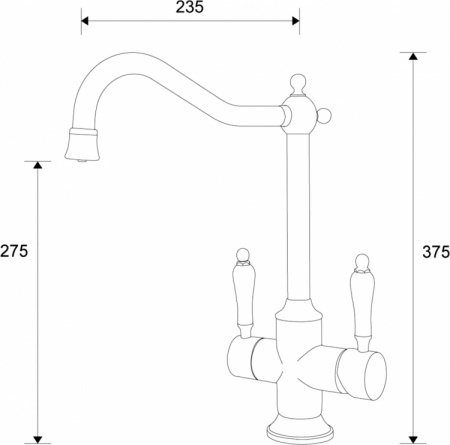 Смеситель Zorg Sanitary ZR 344 YF BR для кухонной мойки фото 2