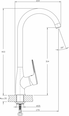 Смеситель Rush Devon DE7535-22 для кухонной мойки фото 3