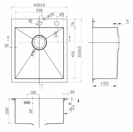 Мойка кухонная Zorg Inox X X-4551 фото 2