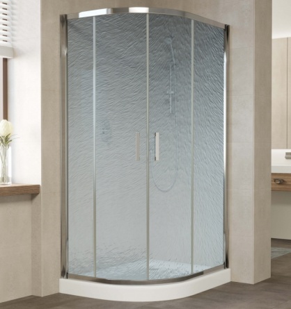 Душевой уголок Vegas Glass ZS-F 100*80 08 02 профиль глянцевый хром, стекло шиншилла фото 1