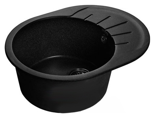 Мойка кухонная GranFest Rondo GF-R580L черный фото 1