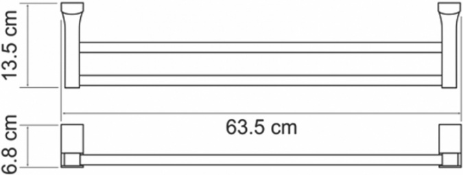 Полотенцедержатель Wasserkraft Leine K-5040 двойной фото 3