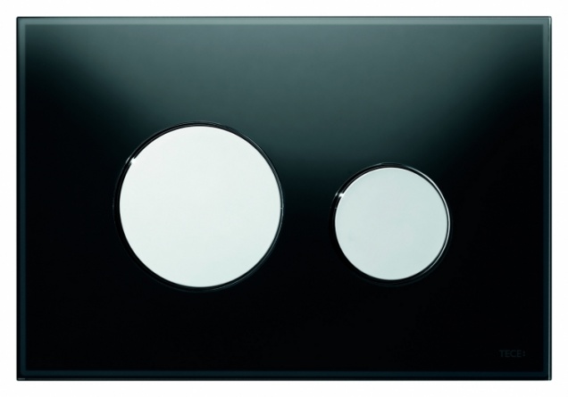 Кнопка смыва Tece Loop  черное стекло, кнопка хром фото 1