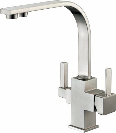 Смеситель Zorg Sanitary ZR 332 YF nickel для кухонной мойки фото 1