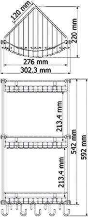 Полка Wasserkraft K-1233 3-ярусная, с крючками фото 4