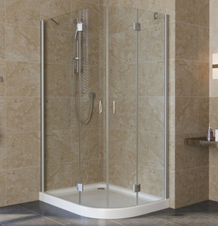 Душевой уголок Vegas Glass AFS-F Lux 100*90 07 01 L профиль матовый хром, стекло прозрачное фото 1