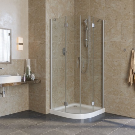 Душевой уголок Vegas Glass AFS Lux 0090 07 01 профиль матовый хром, стекло прозрачное фото 2