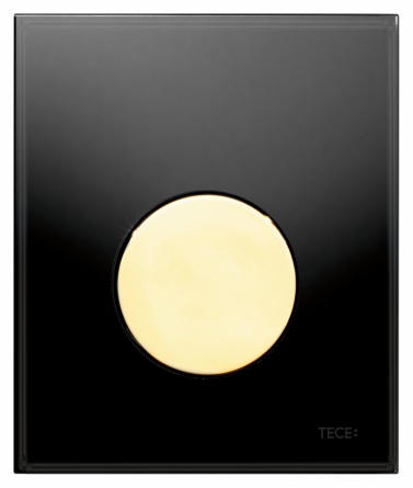 Кнопка смыва Tece Loop Urinal  черное стекло, кнопка золото фото 1