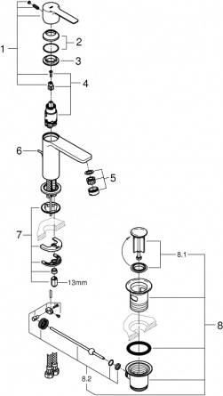 Смеситель Grohe Lineare 32109DC1 для раковины фото 5