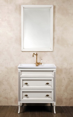 Зеркало La Beaute Classic Vivien 60 белый с патиной фото 3