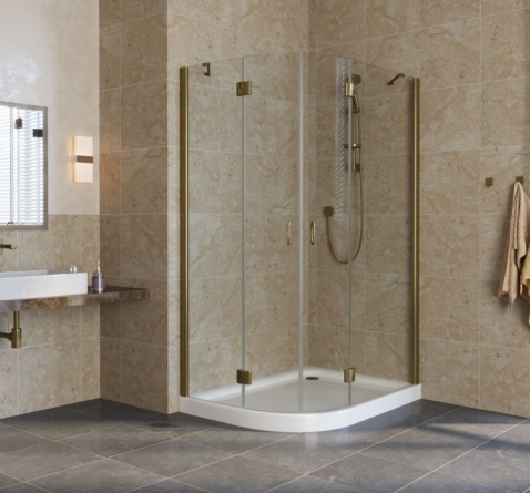 Душевой уголок Vegas Glass AFS-F Lux 120*90 05 01 R профиль бронза, стекло прозрачное фото 2
