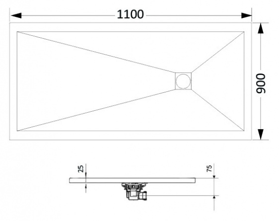 Поддон для душа RGW Stone Tray ST-0119W 90х110 с сифоном фото 3