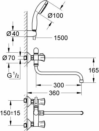 Смеситель Grohe Costa L 2679010A универсальный фото 2