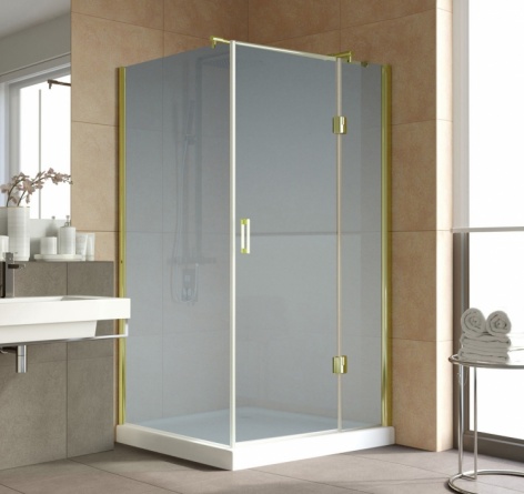 Душевой уголок Vegas Glass AFP-Fis Lux 120*100 09 10 R профиль золото, стекло сатин фото 2