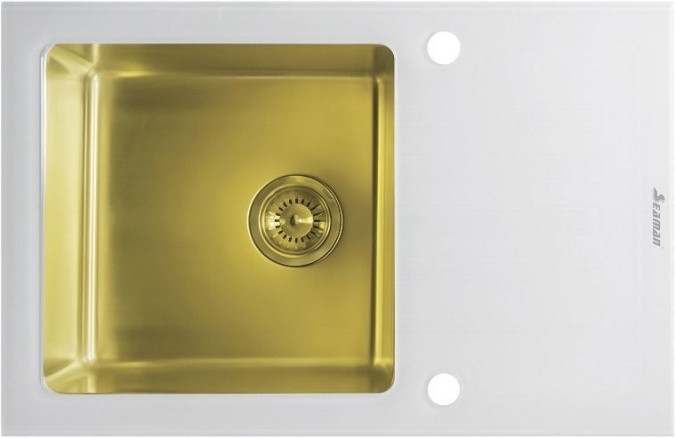 Мойка кухонная Seaman Eco Glass SMG-780W-Gold фото 1
