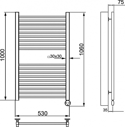 Полотенцесушитель электрический Ника Modern ЛМ-2 100/50 хром фото 5