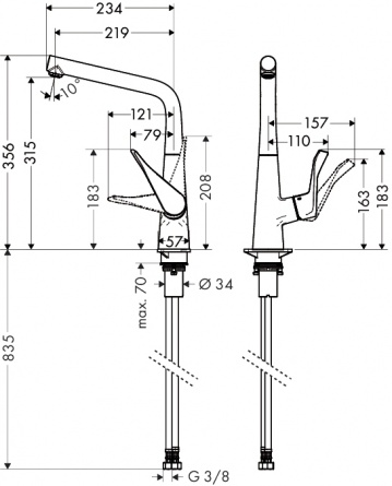 Hansgrohe Metris для кухонной мойки фото 2