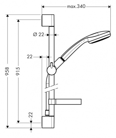 Душевой гарнитур Hansgrohe Croma 100 1jet   Unica фото 3