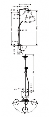 Душевая стойка Hansgrohe Raindance Select S 240  Showerpipe фото 2
