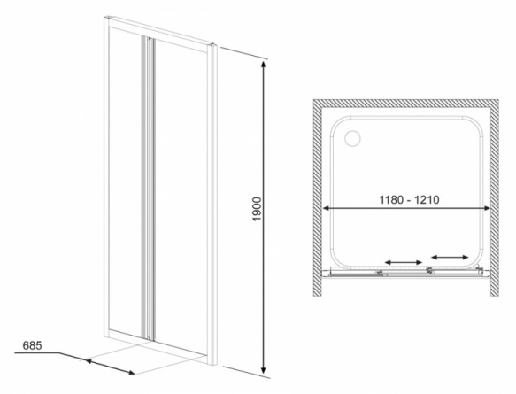 Душевая дверь в нишу Radaway Treviso DW 120 коричневое стекло фото 4