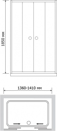 Душевая дверь в нишу RGW Classic CL-10 (1360-1410)x1850 стекло чистое фото 2