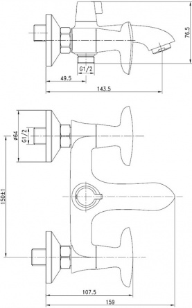 Смеситель Iddis Copter COPSB02I02WA для ванны с душем фото 6