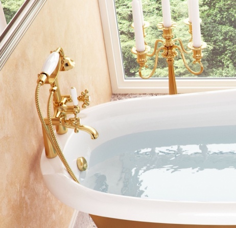 Смеситель Фэма Classico для ванны с душем, золото фото 2