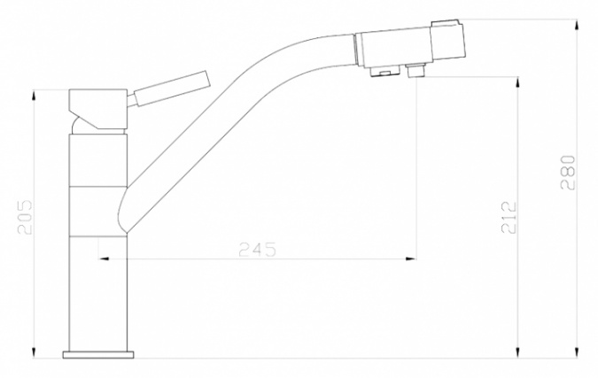 Смеситель Zorg Sanitary ZR 401 KF nickel для кухонной мойки фото 2