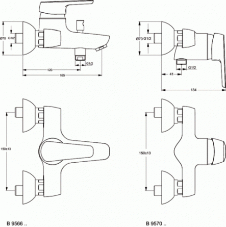 Смеситель для ванны Ideal Standard Cerasprint фото 2