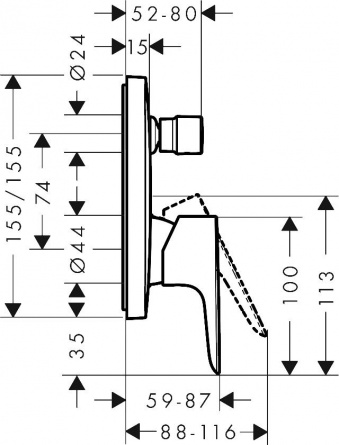 Смеситель Hansgrohe Talis E 71745140 для ванны с душем фото 2