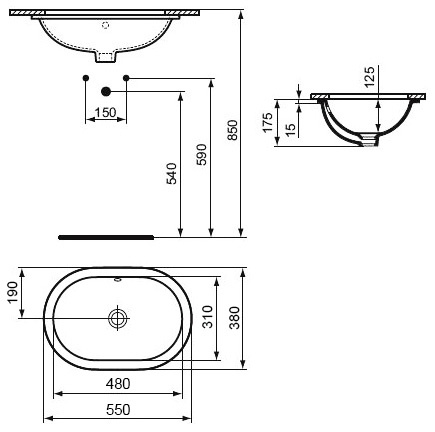 Раковина Ideal Standard Connect   (55 см) фото 2