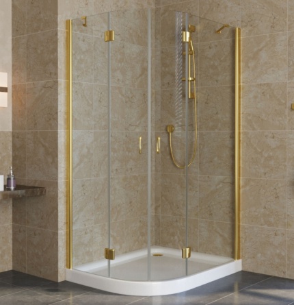 Душевой уголок Vegas Glass AFS-F Lux 100*90 09 01 R профиль золото, стекло прозрачное фото 1