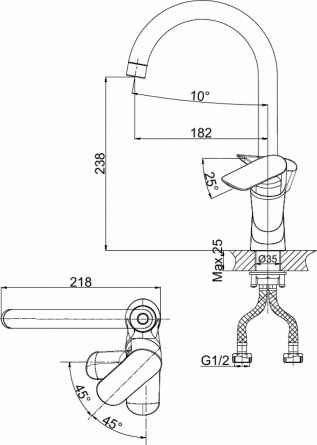 Смеситель D&K Baciano DA1032401 для кухонной мойки фото 3