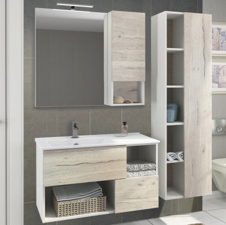 Мебель для ванной Comforty Ганновер 90 дуб дымчатый фото 1