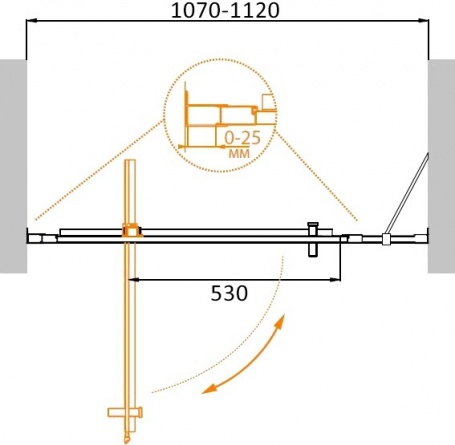 Душевая дверь в нишу Cezares Molveno BA 11 80+30 C Cr IV фото 3