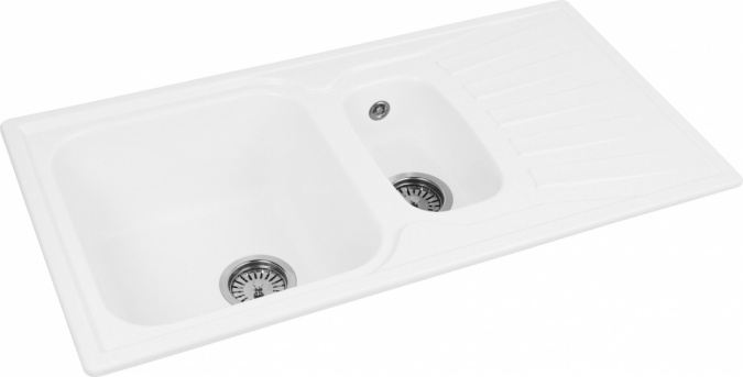 Мойка кухонная AquaGranitEx M-09к белая фото 2