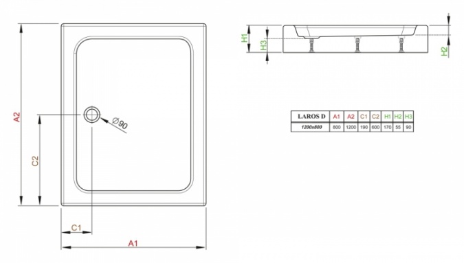 Поддон для душа Radaway Laros D120x80 фото 3